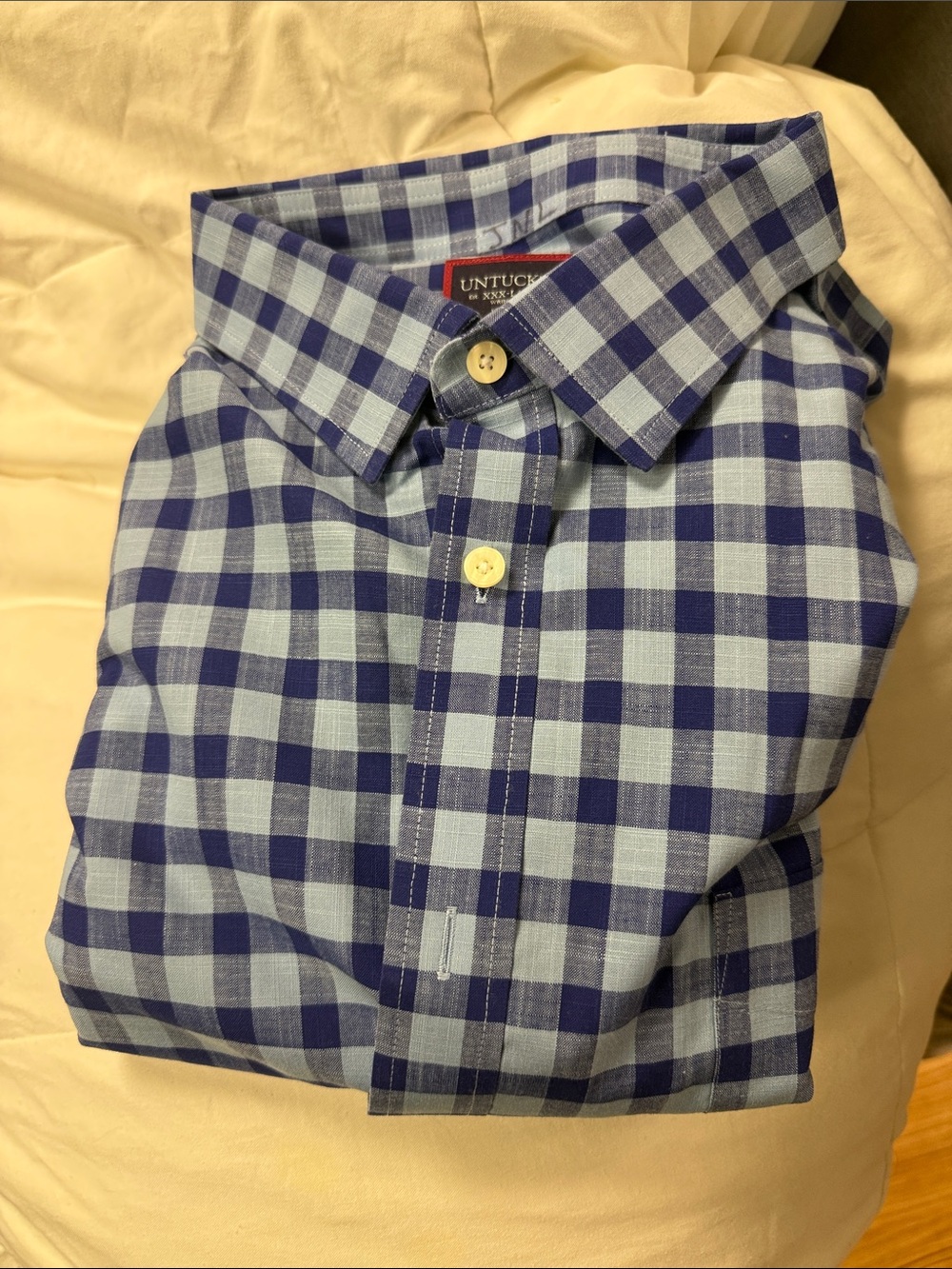 UNTUCKit Blue and Light Blue Gingham Button-Down Shirt